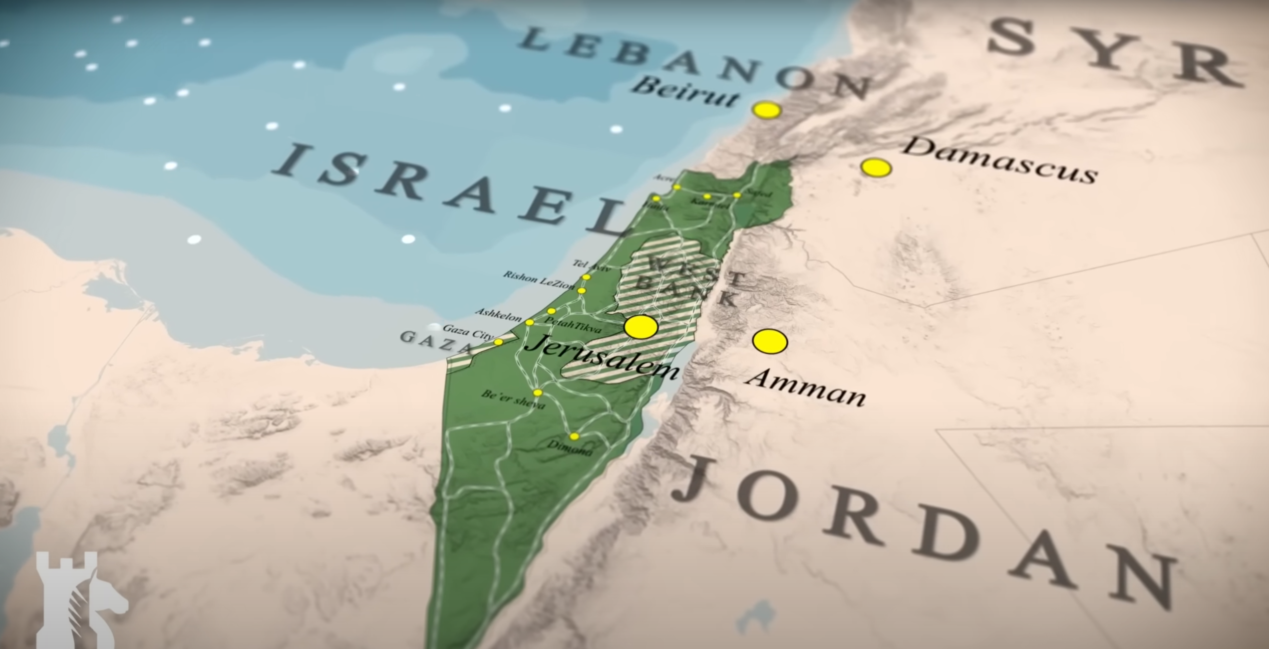 Israel-Karte mit F-35 Flugroute nach Katar